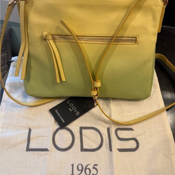 Lodis leather Two-Tone Yellow and Green Crossbody Bag - Picture 1 of 5